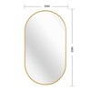 SEVOBAL Bathroom Vanity Mirrors Metal Oval Mirror Shatter proof Safety Frame Clear Glass Easy Setup for Rooms, Gold, 33"*20"*2.68" - 3 of 4