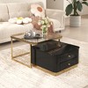 XIYUYEU Modern Nesting Rectangular Coffee Table with Storage,Glass Center Table for Living Room,Set of 2 - 2 of 4