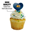 Fort Lewis College Primary Logo Heart Love Cupcake Picks Toppers Decoration Set of 6 - 3 of 4
