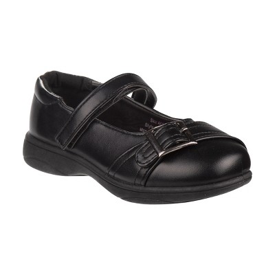 Petalia Girls' Tween Strapped Buckle Accent School Shoes - Black, 11 ...