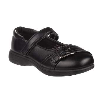 Petalia Girls' Tween Strapped Buckle Accent School Shoes