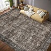 Vintage Rug Living Room Rug Floral Print Rugs with Non-Slip Backing, Low Pile Non-Shedding Area Rug - 2 of 4