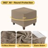 Unique Bargains Square Jacquard Ottoman Slipcover with Elastic Bottom for Furniture Protector - 3 of 4