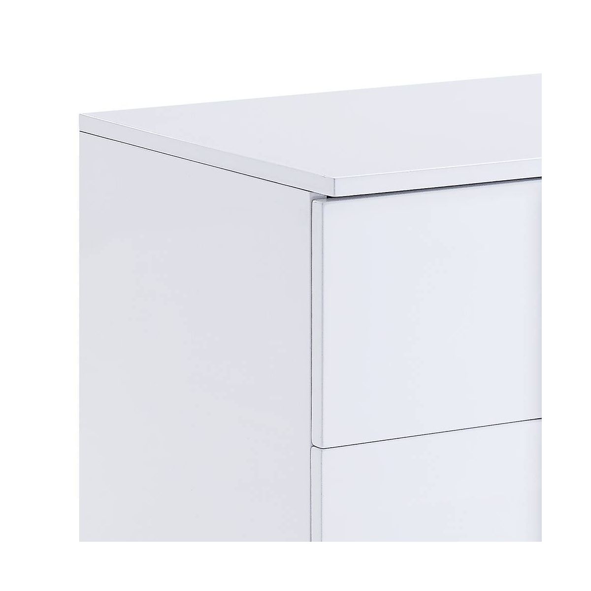 Acme Furniture Verux 22" Accent Tables White High Gloss: Modern Rectangular with Tapered Legs & Storage Drawer - thumbnail 5