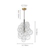 Rennnsan Dromae 14" W 1 - Light Bubble Textured Glass Modern Dimmable Flush Mount in Black - 3 of 4