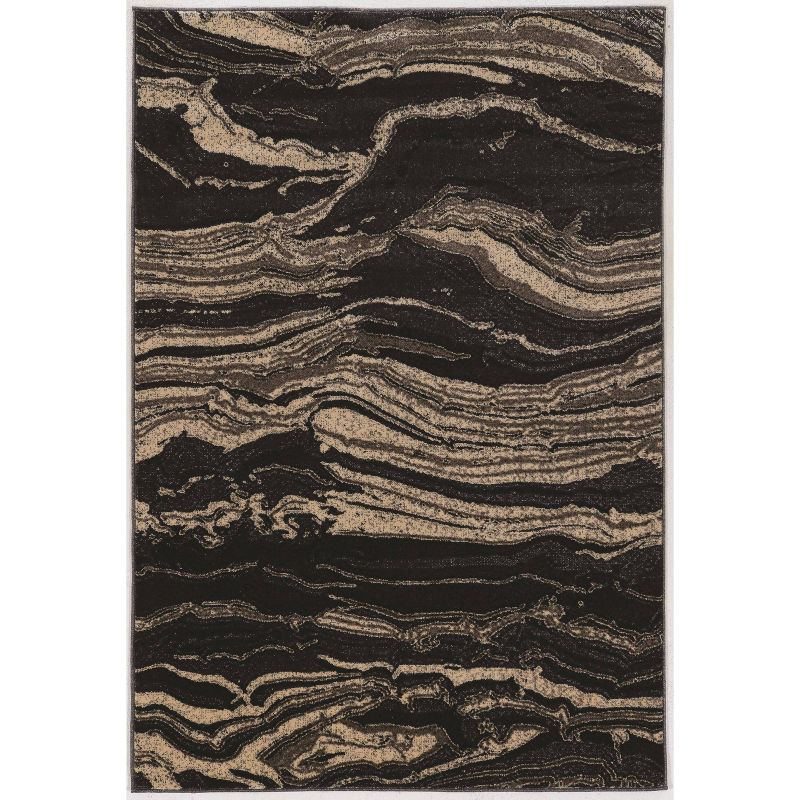 5&#39;x7&#39;6&#34; Masters Silt Rug Blue/Cream - Linon: Power-Loomed, Contemporary, Polypropylene Accent Rug with Latex Backing, 1 of 6