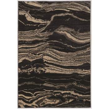 5'x7'6" Masters Silt Rug Blue/Cream - Linon: Power-Loomed, Contemporary, Polypropylene Accent Rug with Latex Backing