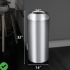 17 Gal / 65L Open Top Trash Can Commercial Grade Heavy Duty Tall Commercial Trash Can Brushed Stainless Steel - 4 of 4