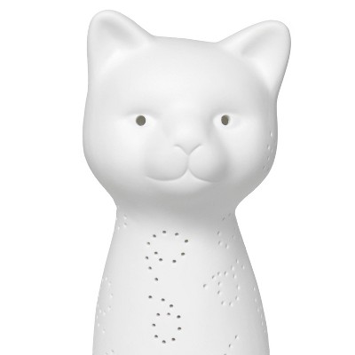 White Porcelain Kitty Cat Shaped Night Light