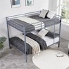 MAYEERTY Metal Bunk Bed Twin Over Twin, Low Profile Bunk Bed Frame with Built-in Ladder, Space-Saving for Kids Teens, No Box Spring Required, Gray - 3 of 4