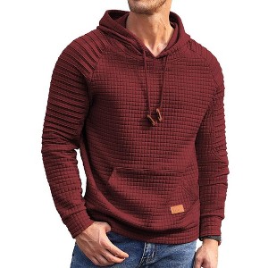 COOFANDY Mens Hoodies Pullover Casaul Long Sleeve Drawstring Waffle Knit Hooded Sweatshirt with Kanga Pocket - 1 of 4