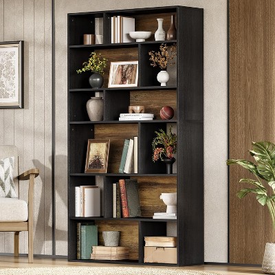 Tribesigns 6-Tier Open Bookcase Bookshelf, 70.9" Tall Bookshelf with Wood Storage Shelves, for Living Room, Bedroom, Office,Black