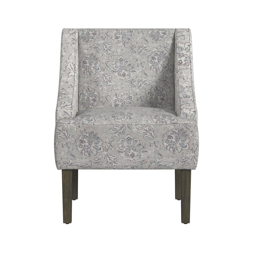 Photos - Chair Classic Swoop Arm  Jacobean Print Floral - HomePop