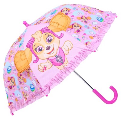Nickelodeon Paw Patrol Skye 3D Stick Umbrella for Kids - Ruffled Pink