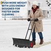 Metal Snow Shovel with Wheels, Snow Pusher for Driveway, 5-Position Angled Blade & Adjustable Handle - 2 of 4