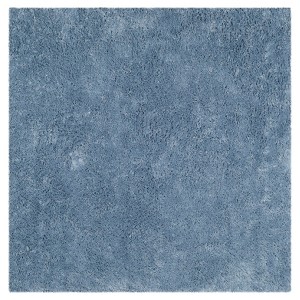 Light Blue Solid Tufted Square Area Rug - (7