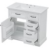 Bathroom Vanity With Ceramic Sink,Storage Cabinet,Bathroom Storage Cabinet With 2 Drawers,Shelves And 2 Tip-Out Drawers -Maison Boucle - 4 of 4