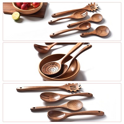 SUGIFT 13-Piece Wooden Kitchen Utensil Set – Acacia Wood Cooking Utensils with Holder, Spoon Rest, and Hanging Hooks — фото 4