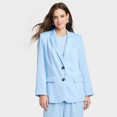 Women's Satin Spring Blazer - A New Day™ Blue : Target