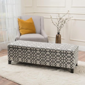Contemporary Upholstered Storage Ottoman Bench with Hidden Compartment for Entryway or Bedroom – 3irtyhousy - 1 of 4