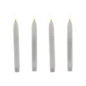 LumaBase Battery-Operated Twisted Wax Candles with 3D-Wick Flame - Set of 4 - 1 of 4