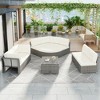 YOOCOZZ Rattan Patio SectionalSet with Daybed, Cushions & Center Table - 3 of 4