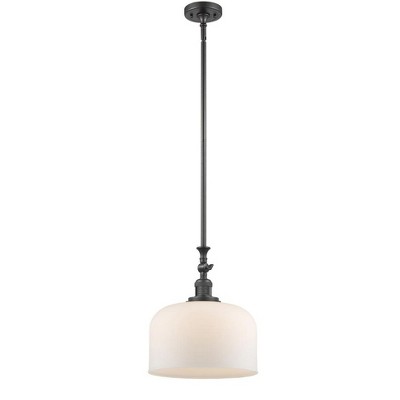 Bell - 1 Light Stem Hung Mini Pendant In Industrial Style-15 Inches Tall and 12 Inches Wide