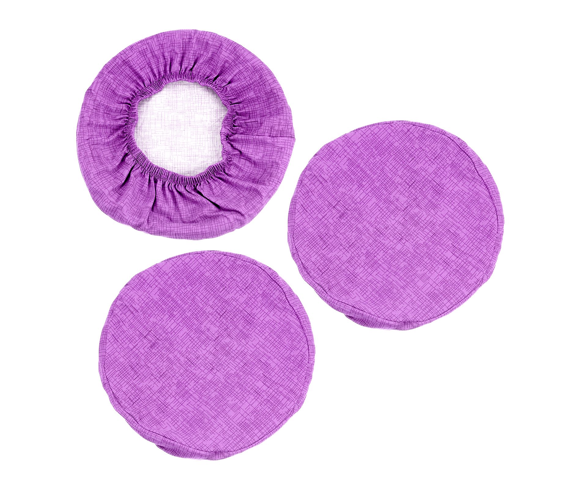 Unique Bargains Round Washable Elastic Bar Stool Cover for Dia 12"-14" Chairs 3 Pcs Purple