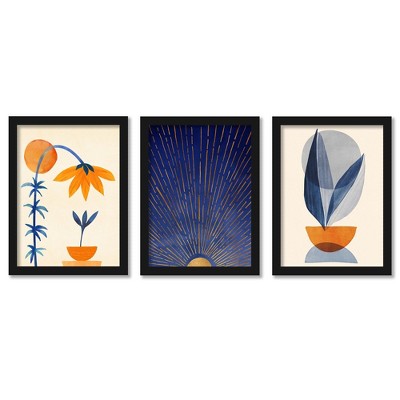 Pastel Tropics By Modern Tropical - Modern Botanical 8 Piece Black Framed Art  Set - Americanflat : Target