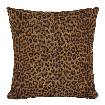 18"x18" Polyester Cheetah Square Throw Pillow Brown - Skyline Furniture