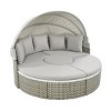Nestfair Wicker Outdoor Round Sectional Daybed with Retractable Canopy Cushions - 4 of 4