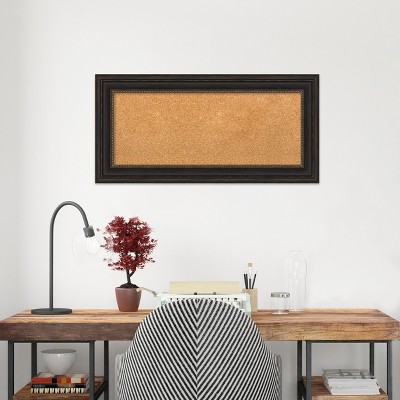 Natural Cork Board with Bronze Beaded Frame, 39" x 22"