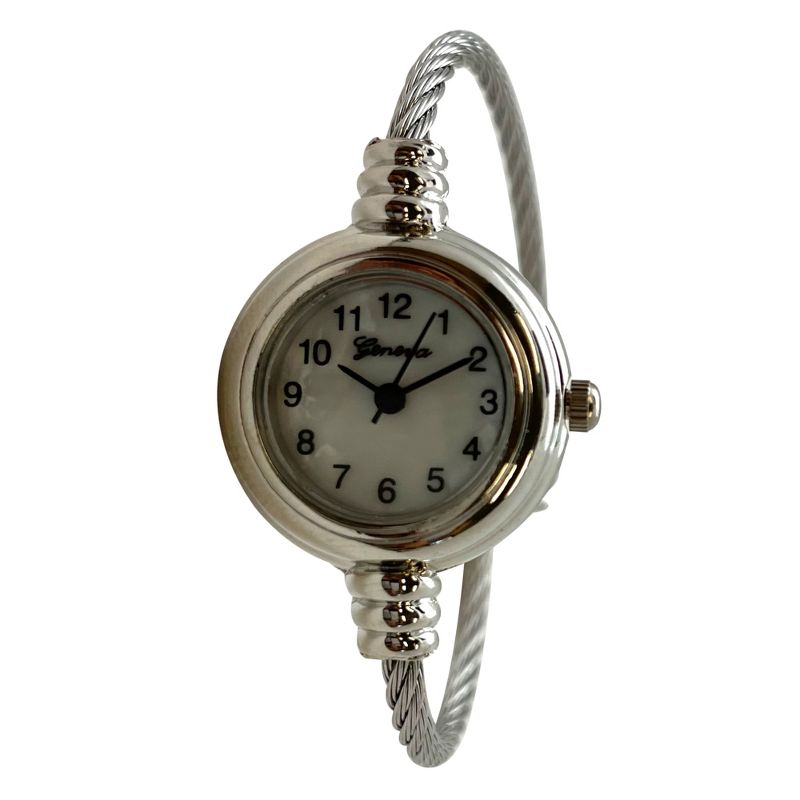 Olivia Pratt 3 Pack Fashion Analog Bangle Cuff Wrist Bracelet Wire Bangle Women Watch, 2 of 6