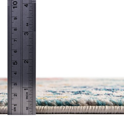 Coastal Charm Beige & Blue 8' x 10' Synthetic Easy-Care Rug