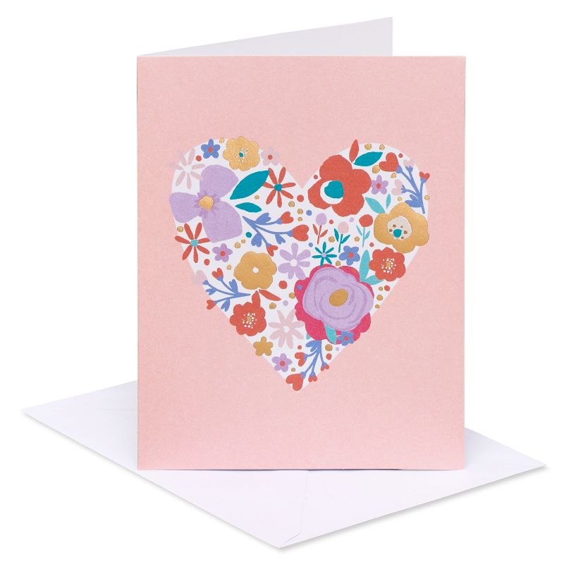 10ct Blank Note Cards Floral Heart, 3 of 8