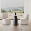 WestinTrends Soho Modern Upholstered Chenille Armless Dining Chairs With Casters (Set of 2) - 2 of 4