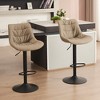 YOUNIKE Adjustable Swivel Counter Height Bar stools Set of 2 Modern Leather Island Barstools Seat Size 19.69"Wx15.75"Dx(22.83-32.28)"H - 2 of 4