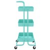 CLIHOME 33.5 in. H 3 Tiers Metal Foldable Rolling Utility Cart Kitchen Trolley - 4 of 4