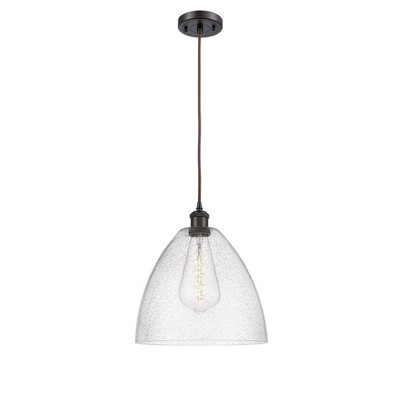 Bristol Glass - 1 Light Mini Pendant In Industrial Style-14.75 Inches Tall and 12 Inches Wide