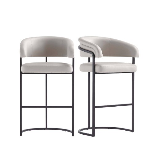 Manhattan Comfort Set of 2 Augusta Modern Leatherette Upholstered Barstools - image 1 of 4