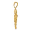 Black Bow Jewelry 14k Yellow Gold 3D Textured Seahorse Pendant, 30mm - 2 of 4