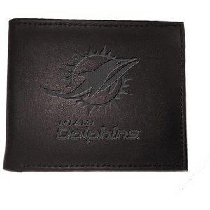 Evergreen Miami Dolphins Bi Fold Leather Wallet - 1 of 2
