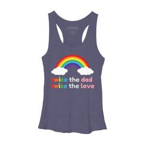 Adult Design By Humans Rainbow Twice The Dad & Love By Racerback Tank Top - 1 of 2