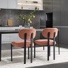 Lirago 19" Mid Century Modern Boucle Green Upholstered Dining Chairs with Metal Frame(Set of 2) - 4 of 4