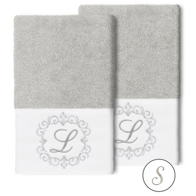 Set of 2 Monogrammed Towels  - Linum Home Textiles