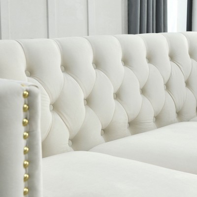 Close-up of tufted backrest and upholstery texture