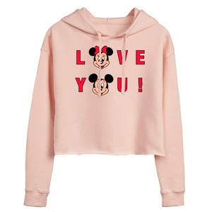 Women's - Disney - Love You Cropped Graphic Hoodie - 1 of 2