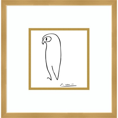 16" x 16" Owl by Pablo Picasso Framed Wall Art Print - Amanti Art