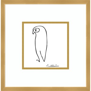 16" x 16" Owl by Pablo Picasso Framed Wall Art Print Beige - Amanti Art: Abstract Animal, Hardwood Frame - 1 of 4