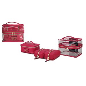 MKF Collection Emma Handbag Cosmetic Clear Case set by Mia K- 4 pieces - 1 of 4